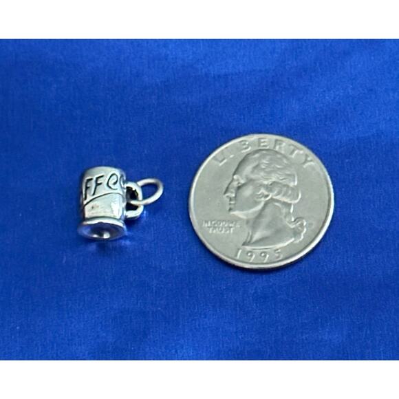 Sterling Silver Oxidized 3D Coffee Mug Charm - Picture 5 of 9